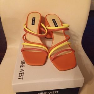 Nine West Girlie Block Heel Slide Sandals  8.5M
